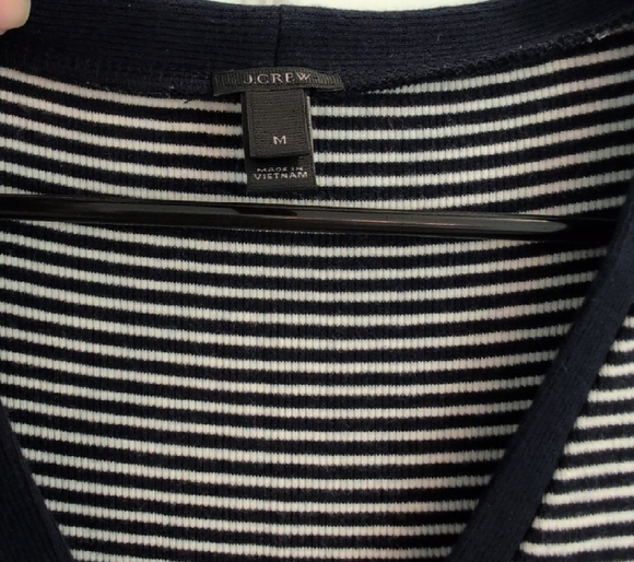 J. Crew Navy blue and White Striped Midi Dress - Picture 2 of 4